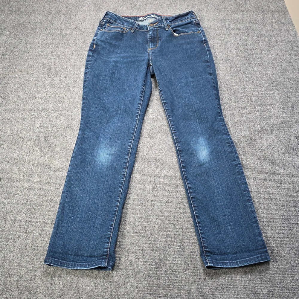 Eddie‎ Bauer Curvy Fit Straight Leg Dark Wash Denim Jeans Women Size 6